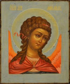 Рукописная икона Архангел Михаил №40 (Размер 17х21 см)