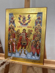 Рукописная икона Собор Архангела Михаила №11 (Размер 30х40 см)