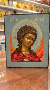 Рукописная икона Архангел Михаил №40 (Размер 17х21 см)
