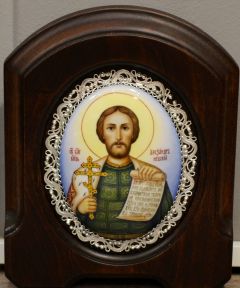 Икона из финифти Александр Невский (Размер 11*14 см)