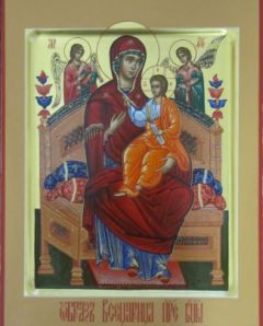 Рукописная икона Всецарица