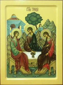 Рукописная икона Святая Троица 20