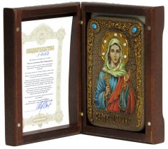 Икона ручной работы Ника с камнями