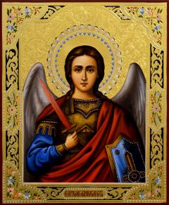 Рукописная икона Архангел Михаил 32 (Размер 21*25 см)