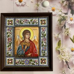 Икона из финифти Ангел Хранитель 126 (Размер 14*16 см)
