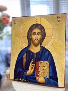 Рукописная икона Спас Вседержитель под старину 69