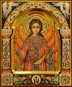 Рукописная икона Ангел Хранитель 131 