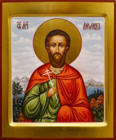 Рукописная икона Диомид Кесарийский 4