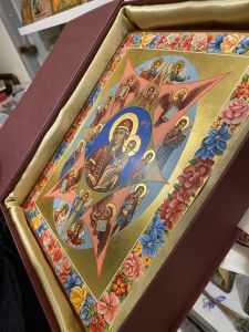 Рукописная икона Неопалимая Купина 2 (Размер 22*28 см)