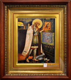 Рукописная икона Александр Невский 61 (Размер 21*25 см)