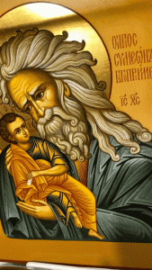 Рукописная икона Симеон Богоприимец 6 
