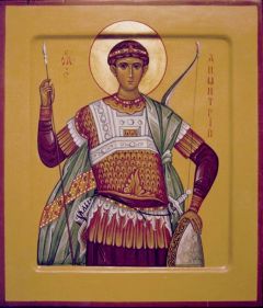 Рукописная икона Дмитрий (Димитрий) Солунский