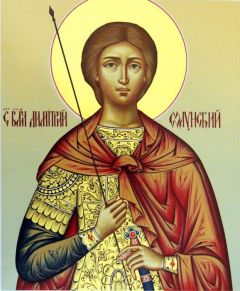 Рукописная икона Дмитрий (Димитрий) Солунский