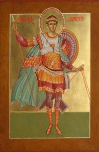 Рукописная икона Дмитрий (Димитрий) Солунский