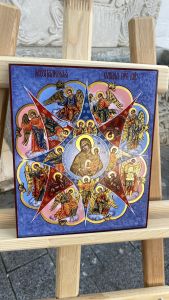 Рукописная икона Неопалимая Купина №25 (Размер 21х25 см)