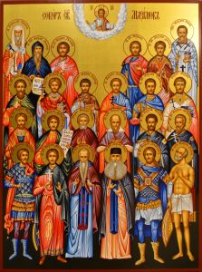 Рукописная икона Собор святых Максимов 