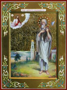 Рукописная икона Лаврентий Калужский