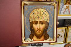 Рукописная икона Спас Великий Архиерей (Размер 17х21 см)