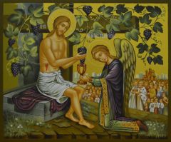 Рукописная икона Иисус Христос Лоза Истинная