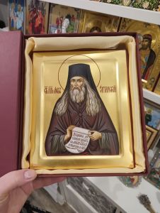 Рукописная икона Лев Оптинский