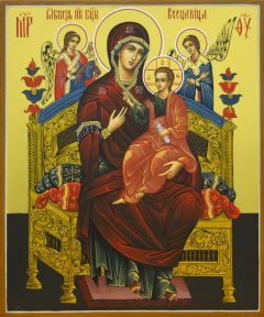 Рукописная икона Всецарица