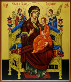Рукописная икона Всецарица