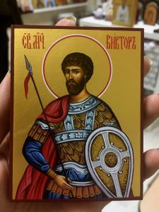 Рукописная икона Виктор Дамасский 2