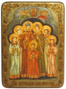 Икона Святые царственные Страстотерпцы с камнями