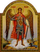 Рукописная икона Архангел Михаил 19 (Размер 22*28 см)