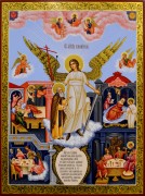 Рукописная икона Ангел Хранитель и Александр Свирский