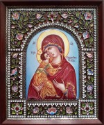 Икона из финифти Владимирская
