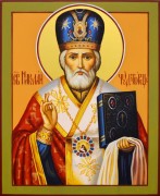 Рукописная икона Николай Чудотворец 110