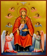 Рукописная икона Дивногорская Сицилийская Божия Матерь