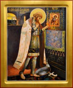 Рукописная икона Александр Невский 61 (Размер 21*25 см)