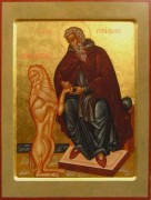 Рукописная икона Герасим Иорданский