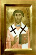 Рукописная икона Григорий Новгородский