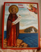 Рукописная икона Герман Аляскинский 2