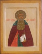 Рукописная икона Корнилий Комельский