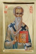 Рукописная икона Сильвестр Римский