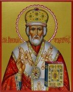 Рукописная икона Николай Мирликийский Чудотворец 11
