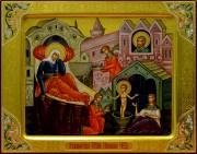 Рукописная икона Рождество Николая Чудотворца