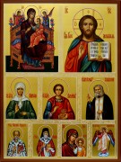 Рукописная икона Избранные святые